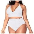 thumbnail image 1 of Summer Savings! Yievot Two Piece Women Plus Size Swimsuit Bikini Set Clearance Sexy Halter Swim Top With Bottom Beach Womens Cover Ups For Swimwear 2024 Summer Holiday, 1 of 7