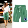 thumbnail image 1 of Summer Savings! Zanvin Womens Shorts, High Waisted Linen Half Shorts, Women's Summer Print Five Points Large Size Cotton Linen Pants Casual Pants, Quickly Dried, Soft and Breathable, Army Green, XL, 1 of 7
