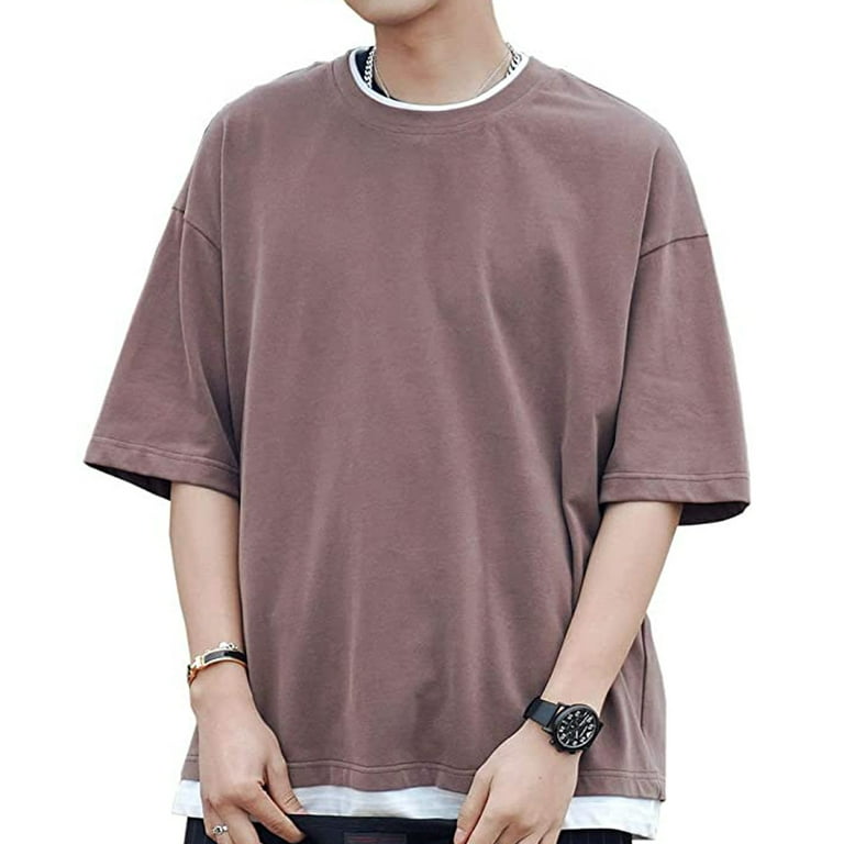 Summer Savings! Zpanxa Mens Oversized T Shirts Short Sleeve