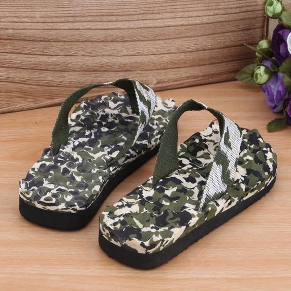 Zpanxa Mens Slippers Summer Camouflage Flip Flops Shoes Sandals Slipper indoor & outdoor GN44 Flip Flops for Men Green 44