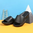 thumbnail image 1 of Summer Savings! Zpanxa Slippers for Women Unisex Soft Indoor Home Thick Soled Mute Couple Womans Non Slip Pillows Slippers Flip Flops for Women Black 40-41, 1 of 4
