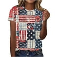 thumbnail image 1 of cocolona 4th of July Shirts Women USA Flag Print Patriotic T-shirts Summer Casual Short Sleeve Tops Graphic Tees, 1 of 5