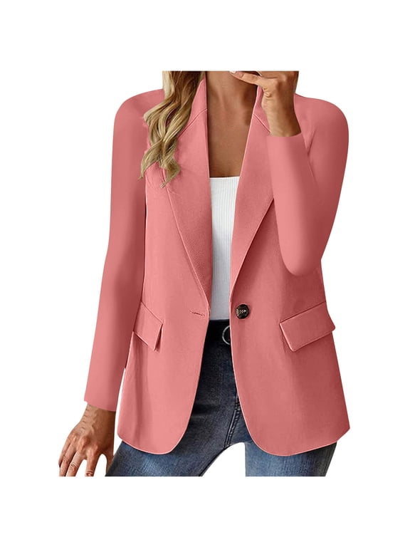 Blazers for Women, Open Front Long Sleeve Work Office Suit Jackets Blazer Trendy Casual Slim Coat