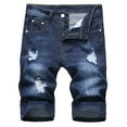 thumbnail image 1 of cocolona Men's Summer Plus Size Denim Shorts High-end Ripped Trendy Jean Shorts with Pockets, 1 of 4