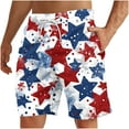 thumbnail image 1 of cocolona Mens 4th of July Patriotic Beach Shorts Independence Day USA Flag Print Board Shorts Summer Casual Swim Trunks for Men, 1 of 4