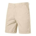thumbnail image 1 of cocolona Mens Fashion Solid Color Loose Work Shorts Button Waist Pockets Cargo Shorts Summer Casual Vacation Beach Shorts, 1 of 5