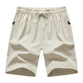 thumbnail image 1 of cocolona Mens Plus Size Summer Casual Shorts Elastic Waist Drawstring Lightweight Comfy Outdoor Sports Shorts Solid Color Gym Shorts, 1 of 5