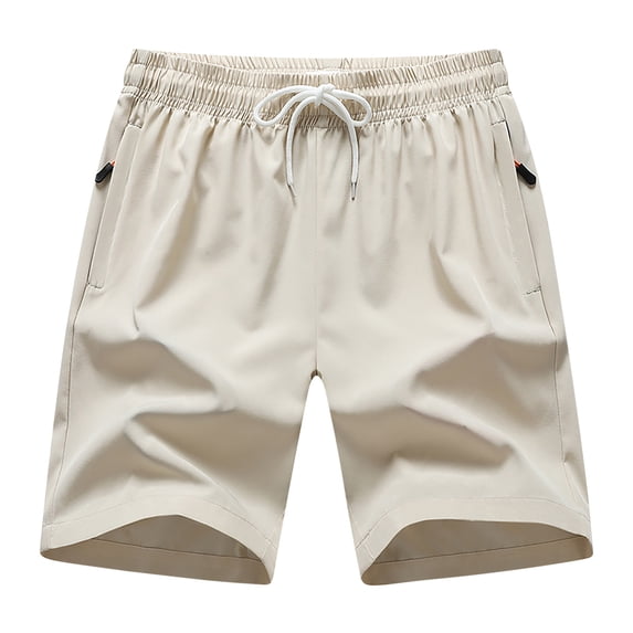 cocolona Mens Plus Size Summer Casual Shorts Elastic Waist Drawstring Lightweight Comfy Outdoor Sports Shorts Solid Color Gym Shorts