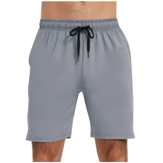 cocolona Mens Stretch Fitness Exercise Shorts Gym Running Shorts Summer Solid Color Casual Vacation Beach Shorts