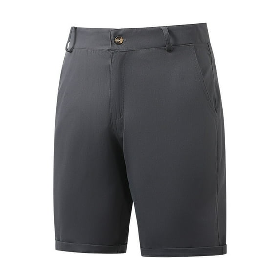 cocolona Mens Summer Work Dress Shorts Fashion Casual Solid Color Straight Business Office Shorts with Pockets