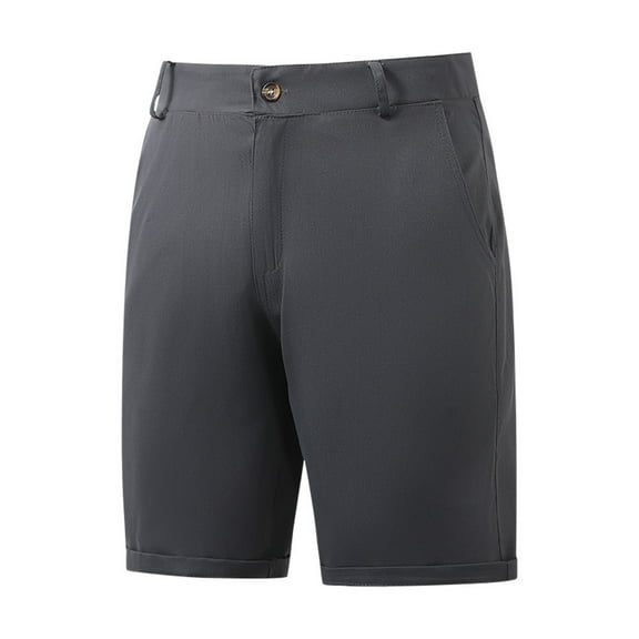 cocolona Mens Summer Work Dress Shorts Fashion Casual Solid Color Straight Business Office Shorts with Pockets