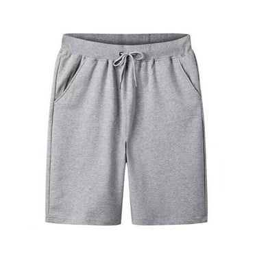 Summer Savings! cocolona Mens Sweat Shorts Elastic Waist Drawstring Knee Length Gym Shorts Summer Solid Color Loose Lounge Shorts