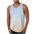 thumbnail image 1 of Summer Savings ! cocolona Plus Size Mens Tank Tops Crew Neck Sleeveless Muscle T-Shirts Casual Loose Gradient Print Workout Tees Blouse on Clearance, 1 of 4
