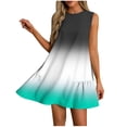 thumbnail image 1 of cocolona Summer Sleeveless Mini Dress Crew Neck Ruffle Flowy Tank Dress Fashion Casual Gradient Color Holiday Beach Sundress M, 1 of 7