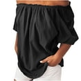 thumbnail image 1 of cocolona Tube Tops for Women Fashion Casual Pleated Shirts Summer Plus Size Short Sleeve Linen Tops Blouses, 1 of 5