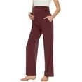 thumbnail image 1 of cocolona Women's Maternity Pants Fashion Casual Solid Pregnancy Over Belly Sweatpants Joggers Mama Clothes L Wine, 1 of 6