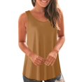 thumbnail image 1 of cocolona Womens Summer Tank Tops Crew Neck Sleeveless Loose Shirts Fashion Casual Solid Color T-shirt Blouse L, 1 of 6