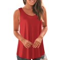 thumbnail image 1 of cocolona Womens Summer Tank Tops Crew Neck Sleeveless Loose Shirts Fashion Casual Solid Color T-shirt Blouse L, 1 of 6