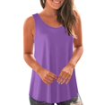 thumbnail image 1 of cocolona Womens Summer Tank Tops Crew Neck Sleeveless Loose Shirts Fashion Casual Solid Color T-shirt Blouse XL, 1 of 6