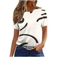 thumbnail image 1 of cocolona Womens Summer Tops 2025 Crew Neck Short Sleeve Cute Print T-shirts Dressy Casual Blouses S-2XL, 1 of 4