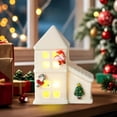 thumbnail image 1 of Summer Savings karymi Ceramic Christmas House LED Night Light Hollow Snowflake Pattern Button Battery Powered Tabletop Decor Warm Yellow Glow Christmas Decor up to 90% off New & Trending, 1 of 6