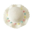 thumbnail image 1 of kttectoa Newborn Hats for Girls Summer Children's Colored Balls Bow Decorated Hat Rope Beach Hat Sun Hat Kids Sun Hat Straw Hat Beach Essentials Baby Sun Hat Newborn Hats, 1 of 1