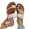 thumbnail image 1 of loopsun Summer Sandals for Womens,Womens Sandals,Casual Flat Sandals Retro Beach Style Sandals And Slippers Large Size Women's Shoes, 1 of 5