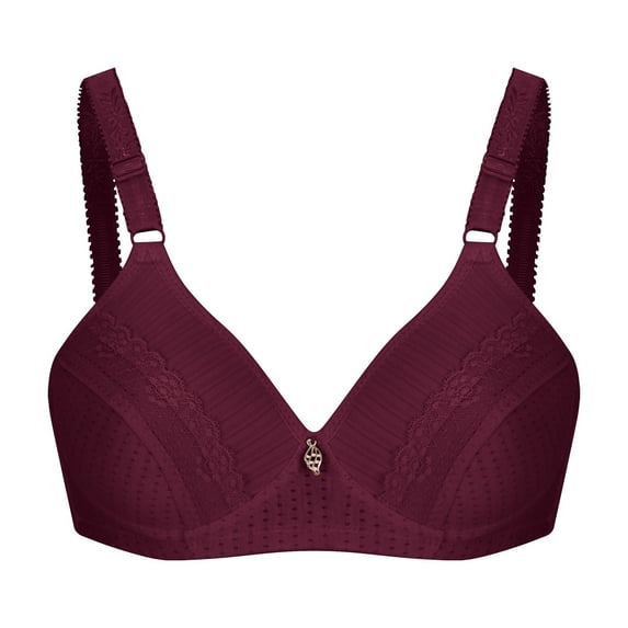 loopsun Womens Plus Size Bra, Woman's Embroidered Glossy Comfortable Breathable Bra Underwear No Rims