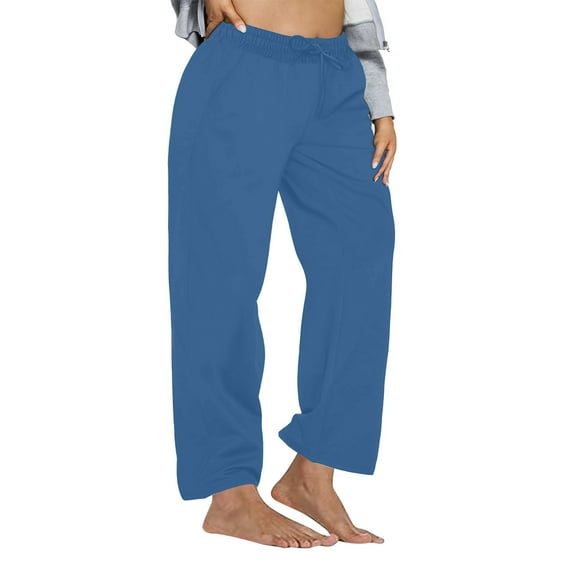 purcolt Women's Plus Size Wide Leg Pants with Pockets High Waisted Baggy Yoga Sweatpants Casual Loose Comfy Palazzo Lounge Pants