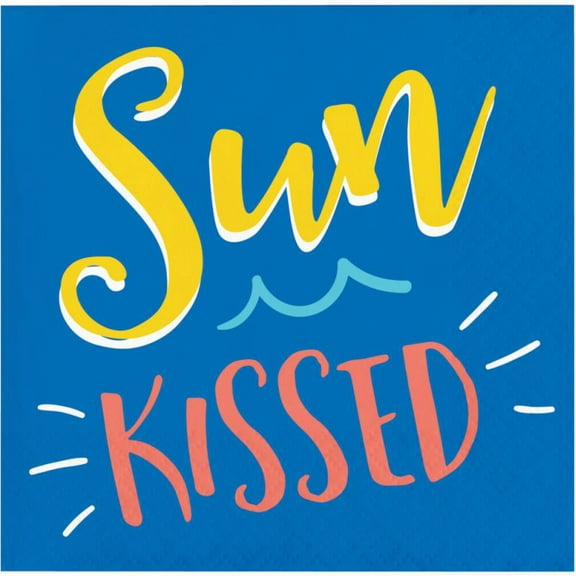 Summer Sayings Sun Kissed Paper Beverage Napkins 16 Per Pack