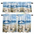 thumbnail image 1 of Summer Scenery Kitchen Curtains Valances and Tiers Set of 3 Watercolor Beach Chair Tier Curtains and Valance with Rod Pocket for Small Windows, 27.5"x24", 1 of 9