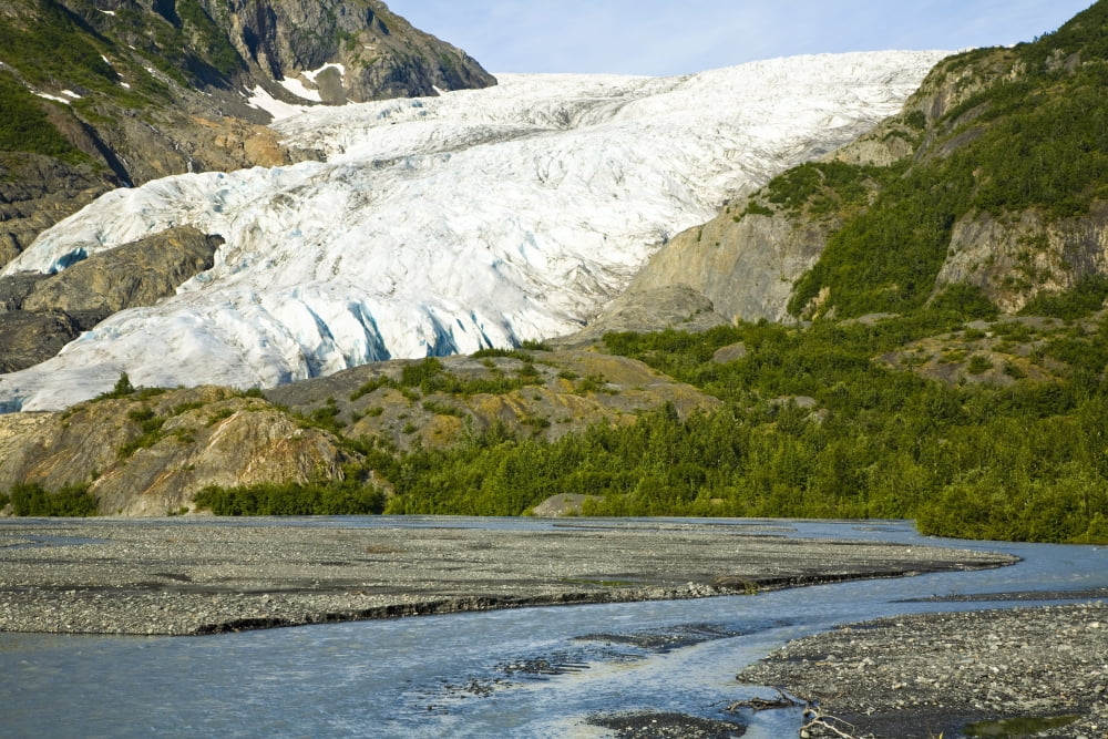Summer Scenic Of Exit Glacier In Kenai Fjords National Park Kenai Peninsula Alaska Canvas Art - Michael DeYoung Design Pics (17 x 11)