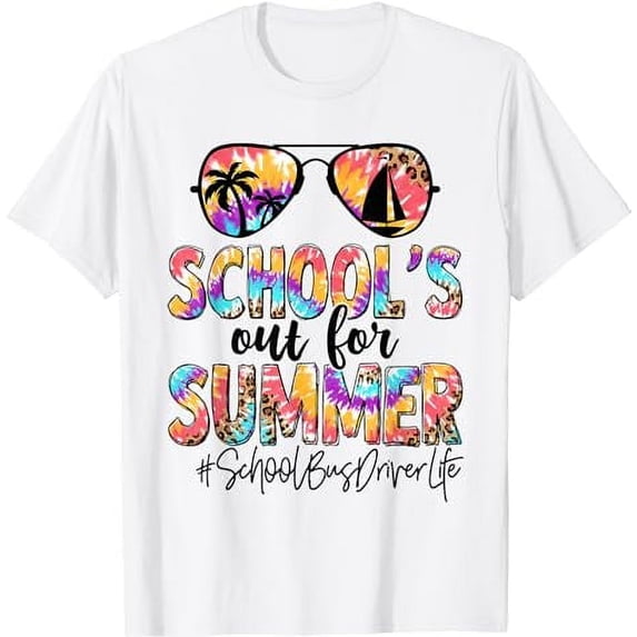 Summer School Bus Driver Day Out For Summer Tie Dye Women T-Shirt