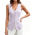 thumbnail image 1 of Summer Scoop Neckline Women Solid Slim Fit Button Down Vest Waistcoat Tops, 1 of 5