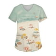 thumbnail image 1 of Summer Scrub Tops for Women Short Sleeve Plus Size Scrubs Hawaii Print Nursing Uniforms for Women T-Shirts Casual Caregiver T Shirts, 1 of 5