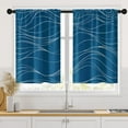 thumbnail image 1 of Summer Sea Aqua Ocean Kitchen Curtains, Mountain Stripe Blue Short Window Curtains Set of 2, Window Treatment Tier Curtains for Kitchen Over Sink Bathroom Dining Room Decor (26x36 Inch), 1 of 5