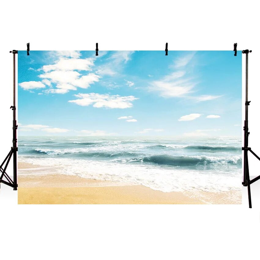 Summer Sea Beach Photography Background Blue Sky Cloudy Underwater ...