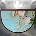 thumbnail image 1 of Summer Sea Beach Seashell Starfish Half Round Door Mat Indoor Entrance Mat, Absorbent Doormats Area Rugs Non-Slip Semi Circle Floor Mats for Home Kitchen 18x30 in, 1 of 4