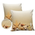 thumbnail image 1 of Summer Sea Coastal Beach Starfish with Shell Outdoor Pillow Covers Set of 2, Decorative Waterproof Throw Pillow Case, Ocean Life Cotton Linen Soft Cozy Cushion Pillowcases, 1 of 6
