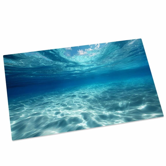 Summer Sea Door Mat 20x31.5 Inch Underwater Blue Ombre Ocean Waves Seascape Sand Entryway Rug with Non-Slip Rubber, Front Door Mat Indoor Floor Mats for Living Room Bathroom Bedroom Home Office