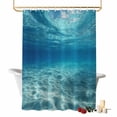 thumbnail image 1 of Summer Sea Shower Curtains for Bathroom, Underwater Blue Ombre Ocean Waves Seascape Sand Washable Fabric Shower Curtain with Hooks Waterproof Bathroom Decor Sets, 72 x 84 Inches, 1 of 9