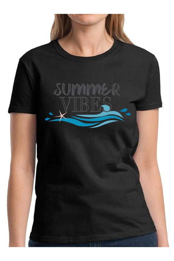 Summer Sea Vibes Shirt for Women - S M L XL 2XL 3XL Beach Vacation Graphic Tee - T-Shirt Pool Party Tee Gift