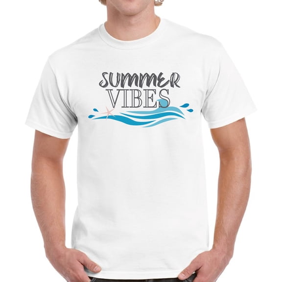 Summer Sea Vibes T-Shirt for Men - S M L XL 2XL 3XL 4XL 5XL Graphic Tee - Summer Clothes Collection Vacation Shirt Mens