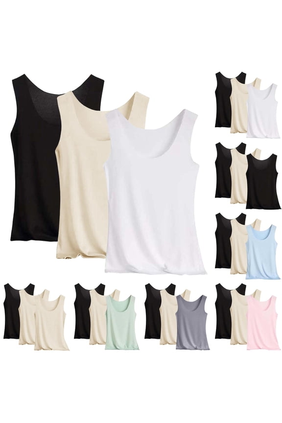 Summer Seamless Ice Silk Tank Top for Women, Seamless Round Neck Sleeveless Camisole, Athletic Workout Basic Undershirt with Seamless Construction and Soft Drape Light Blue XL