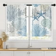 thumbnail image 1 of Summer Seashell Coral Kitchen Curtains, Starfish Underwater Vintage Short Window Curtains Set of 2, Window Treatment Tier Curtains for Kitchen Over Sink Bathroom Dining Room Decor (26x36 Inch), 1 of 6