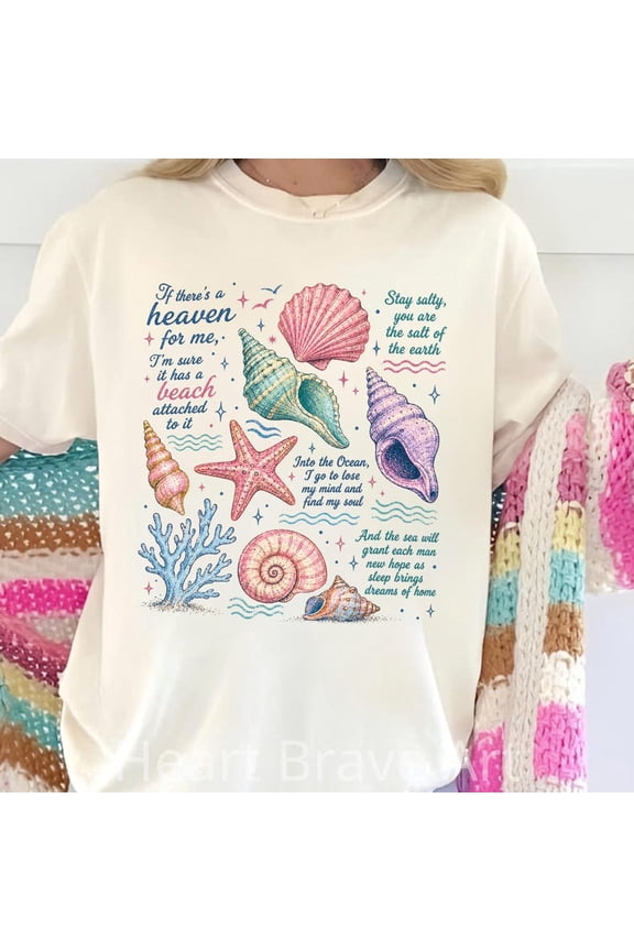 Summer Seashells Shirt, Coastal Beach Shell Tee, Vacation Summer Tee Shirt, Seashell Shirt, Summer Vacation Outfit, Ocean Lover Gift