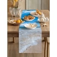 thumbnail image 1 of Summer Seaside Beach Clouds Ocean Table Runner 13x36in Non-Slip Cotton Linen Table Runners, Modern Style Dresser Scarves TableRunner for Dinner Kitchen Dining Wedding Party, 1 of 9