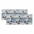 thumbnail image 1 of Summer Seaside Curtain Valances for Windows, Kitchen Valance Window Treatments Panel 2 Pack, Pelican Birds Oil Painting Ocean Art Rod Pocket Short Curtains for Bathroom Bedroom 42 x 12 Inch, 1 of 8