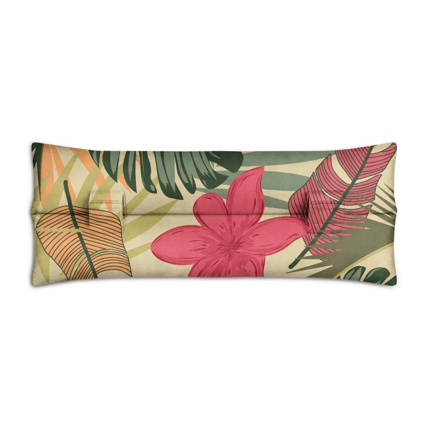 Summer Seat Belt Cushion for Surgery - Hawaiian Floral Mastectomy Pillow - Pressure Relief Heart Surgery Recovery Cushion with Palm Inspired Colors