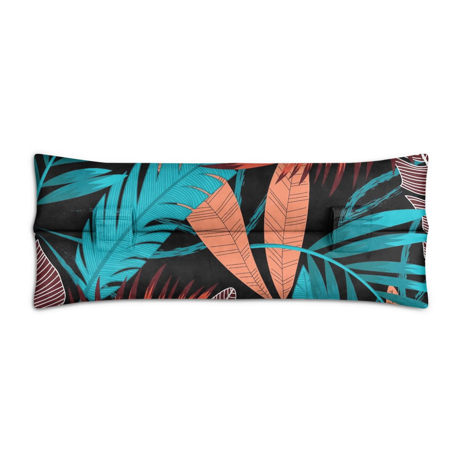 Summer Seat Belt Cushion for Surgery - Hawaiian Floral Mastectomy Pillow - Pressure Relief Heart Surgery Recovery Cushion with Palm Inspired Colors